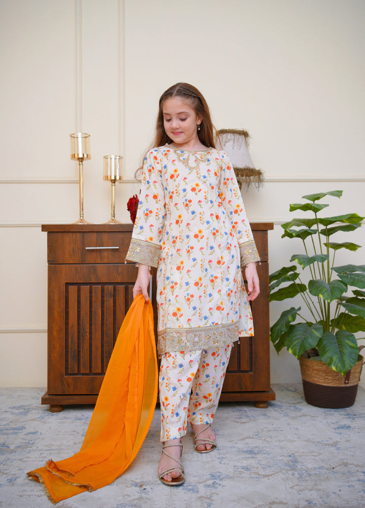 Shanzey Girls RTW Embroidered Lawn 3 Piece Suit SZ26PL SHK-6803 - Casual Collection