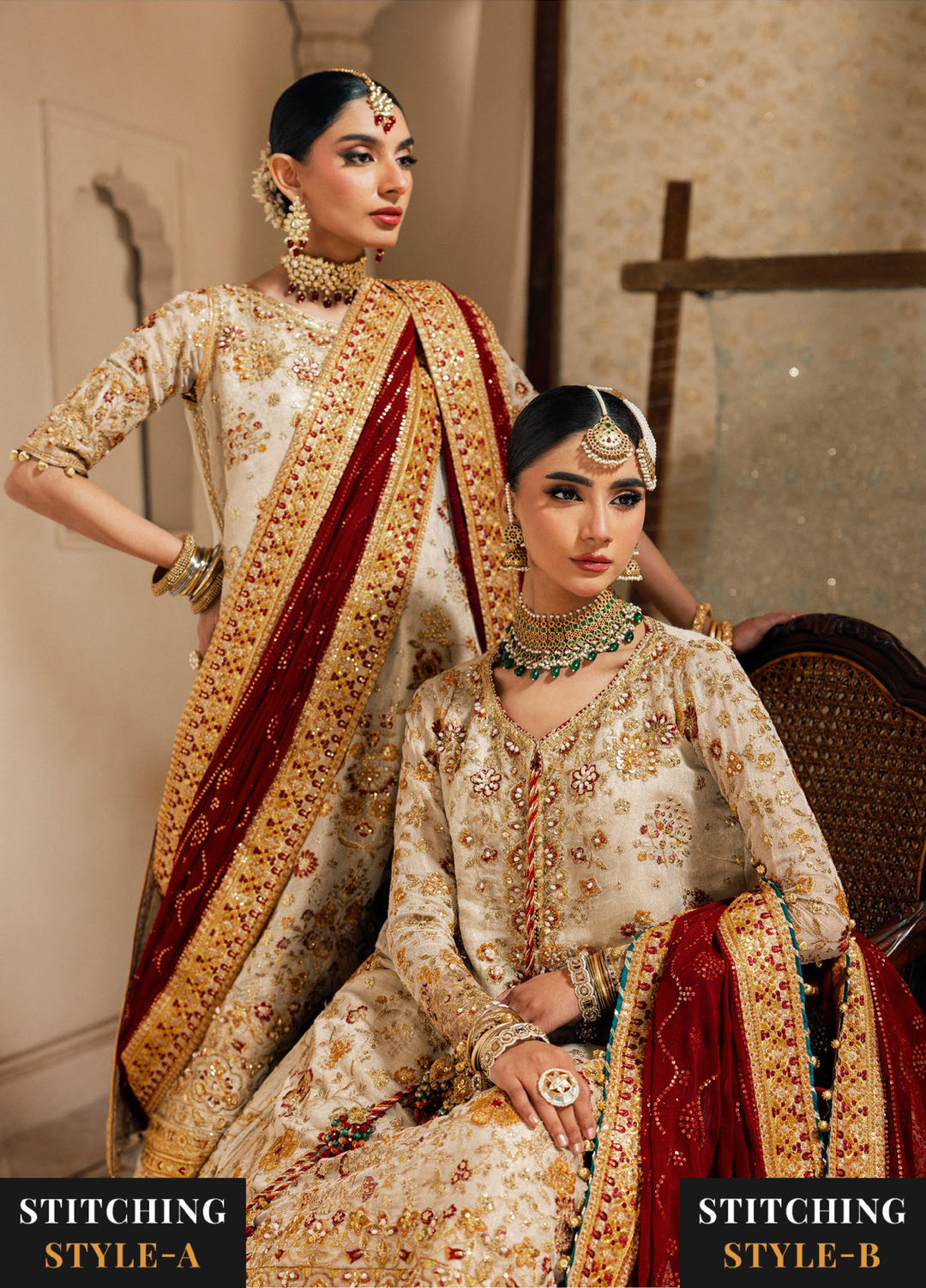 AIK Atelier Unstitched Embroidered Zari Net 3 Piece Suit AIK26UAW D-03 - Wedding Collection