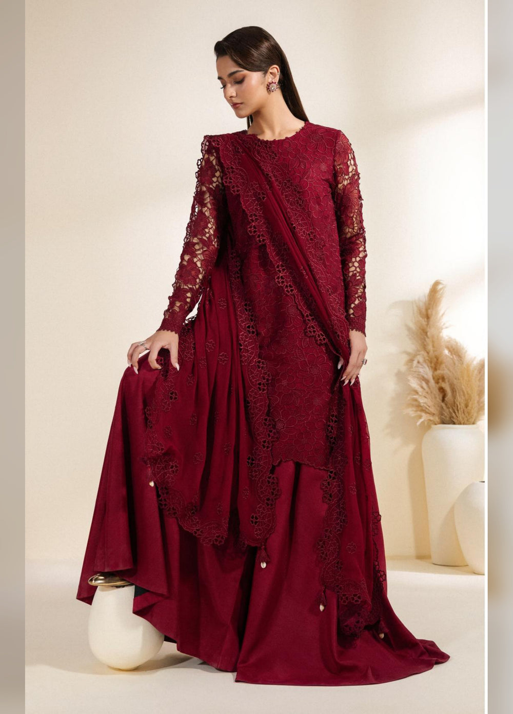 Meraki by Zarif Unstitched Embroidered Chiffon 3 Piece Suit ZR26UCM ADAAB 03 - Festive Collection