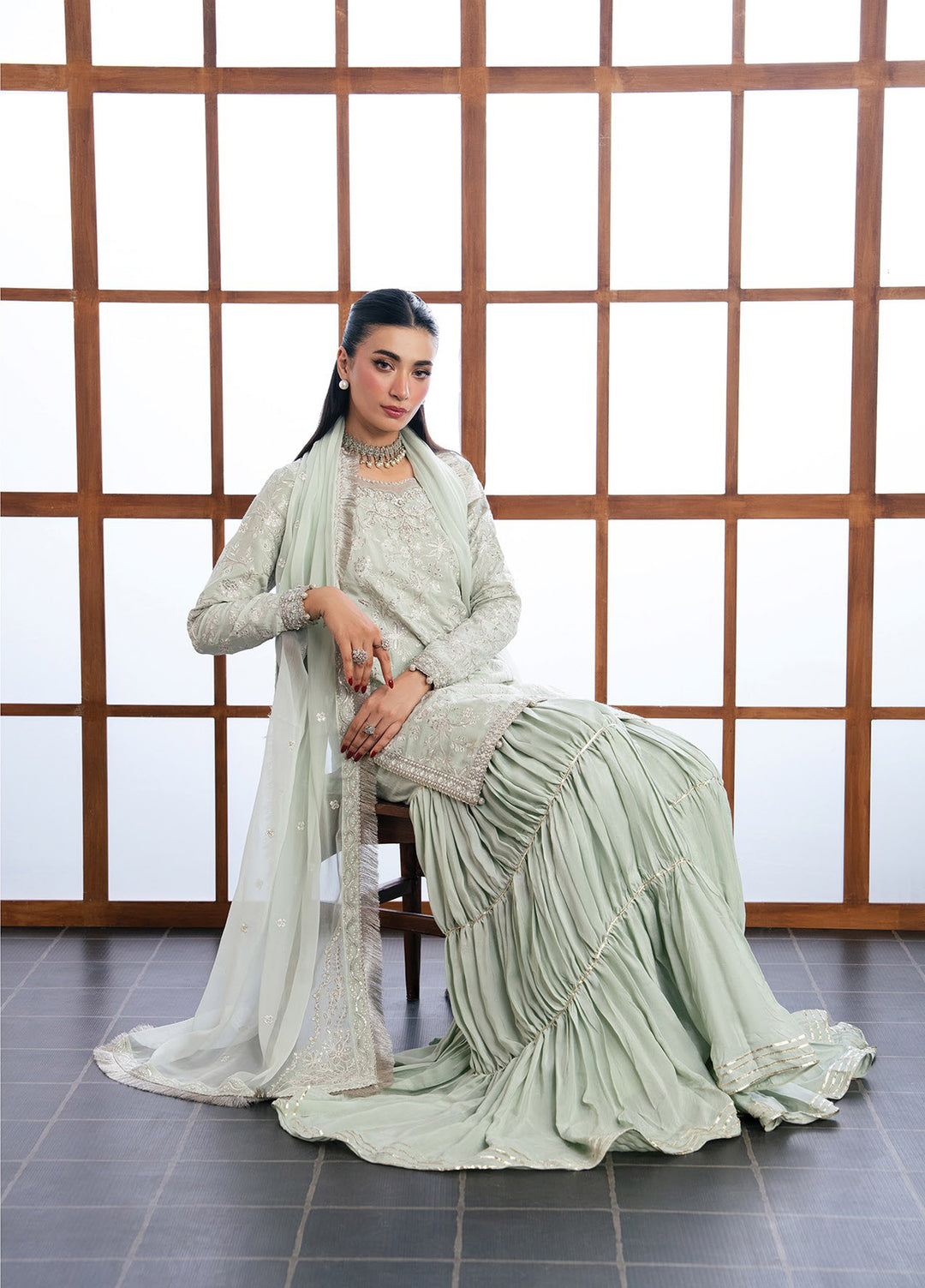 Kalani by Xenia Formals Unstitched Embroidered Rawsilk 3 Piece Suit XE26UKW 03-JIRA - Wedding Collection