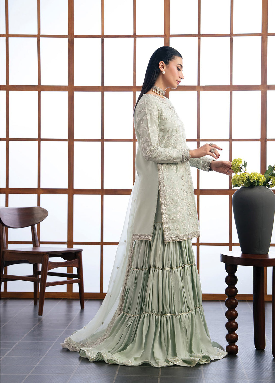 Kalani by Xenia Formals Unstitched Embroidered Rawsilk 3 Piece Suit XE26UKW 03-JIRA - Wedding Collection