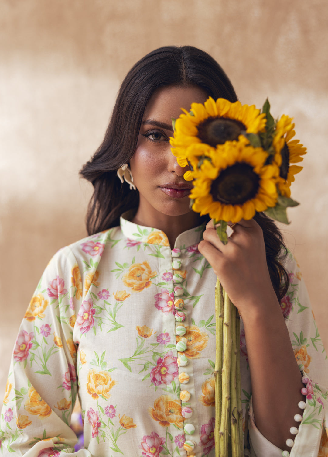 Liyana by Mashra RTW Printed Lawn 2 Piece Suit LIY-CRE-018 Creampuff - Casual Collection