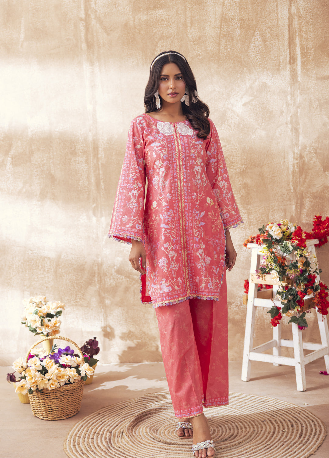 Liyana by Mashra RTW Printed Lawn 2 Piece Suit LIY-BLU-026 Blush Pink - Casual Collection