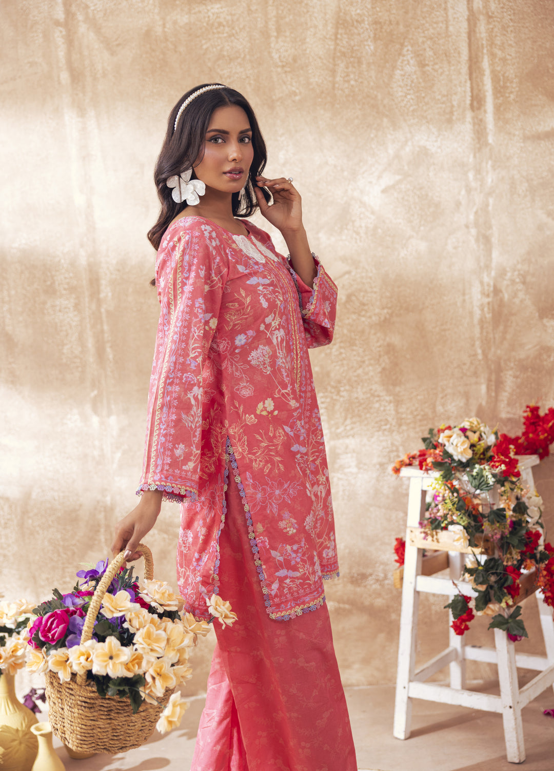 Liyana by Mashra RTW Printed Lawn 2 Piece Suit LIY-BLU-026 Blush Pink - Casual Collection