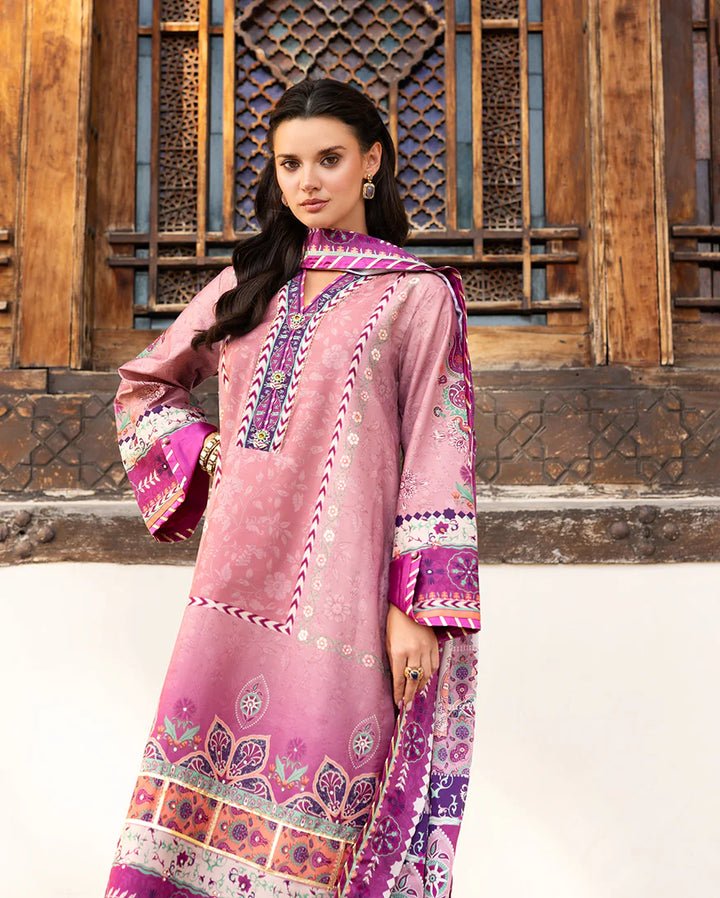Mushq Hemline Echoes Of Serneity Unstitched Festive Raw Silk Printed 3 Piece MQ25ES D-09 Stella Song - Festive Collection
