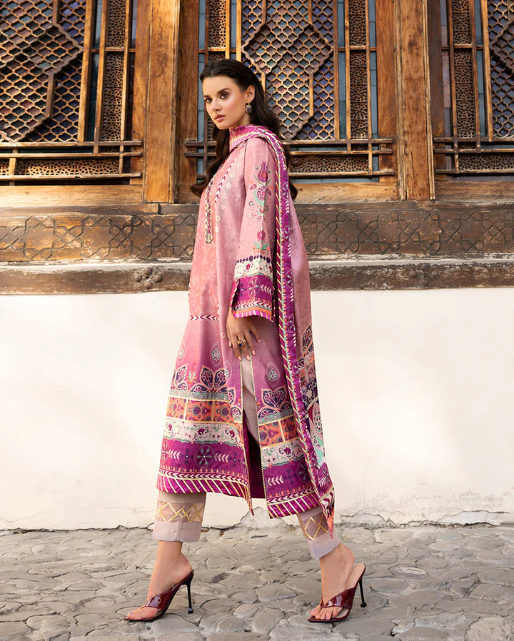 Mushq Hemline Echoes Of Serneity Unstitched Festive Raw Silk Printed 3 Piece MQ25ES D-09 Stella Song - Festive Collection