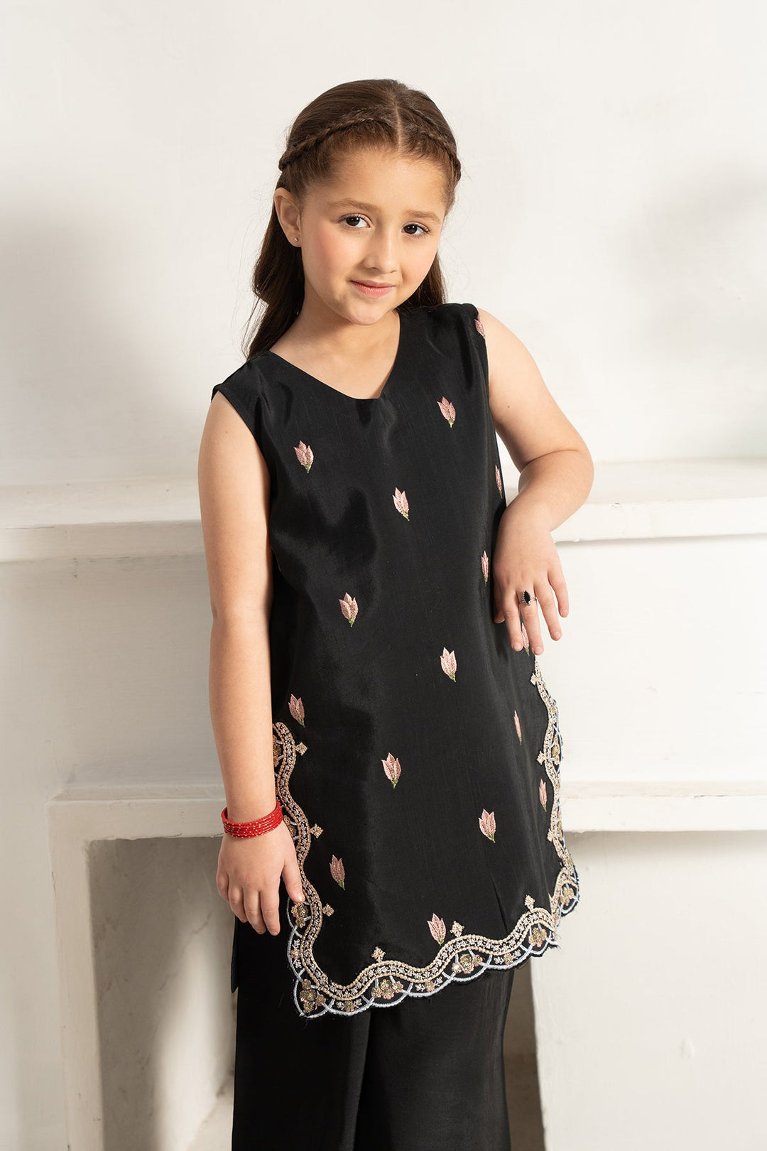 Noore Eid by Panache Girls RTW Embroidered Silk 2 Piece Suit Raha - Eid Collection