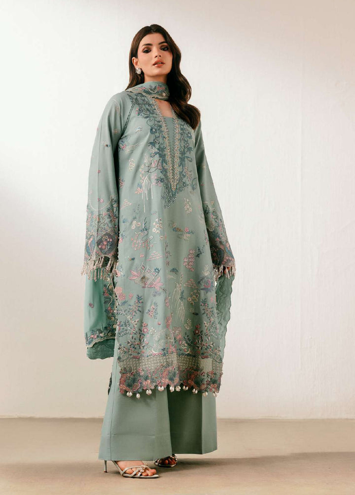 Luxe Silk by Florent Unstitched Embroidered Raw Silk 3 Piece Suit FL26ULS Emeraude - Festive Collection