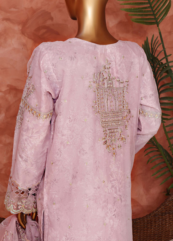 Shaahkaar by HZ Textiles RTW Embroidered Organza 3 Piece Suit HZ26PSO HZK-242 Purple - Festive Collection