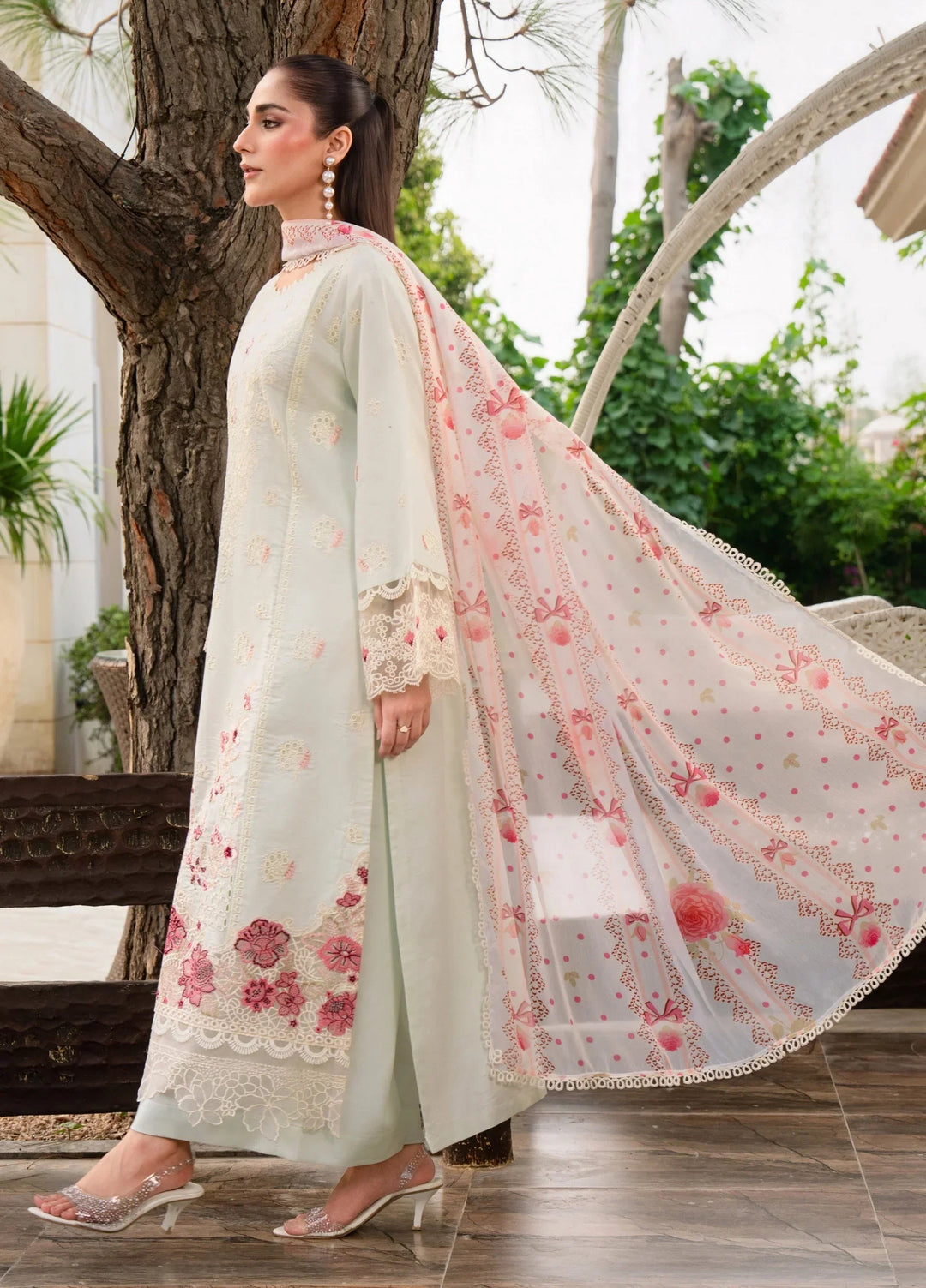 Chandan Nagri RTW Embroidered Lawn 3 Piece Suit Whimsay-Pine - Casual Collection