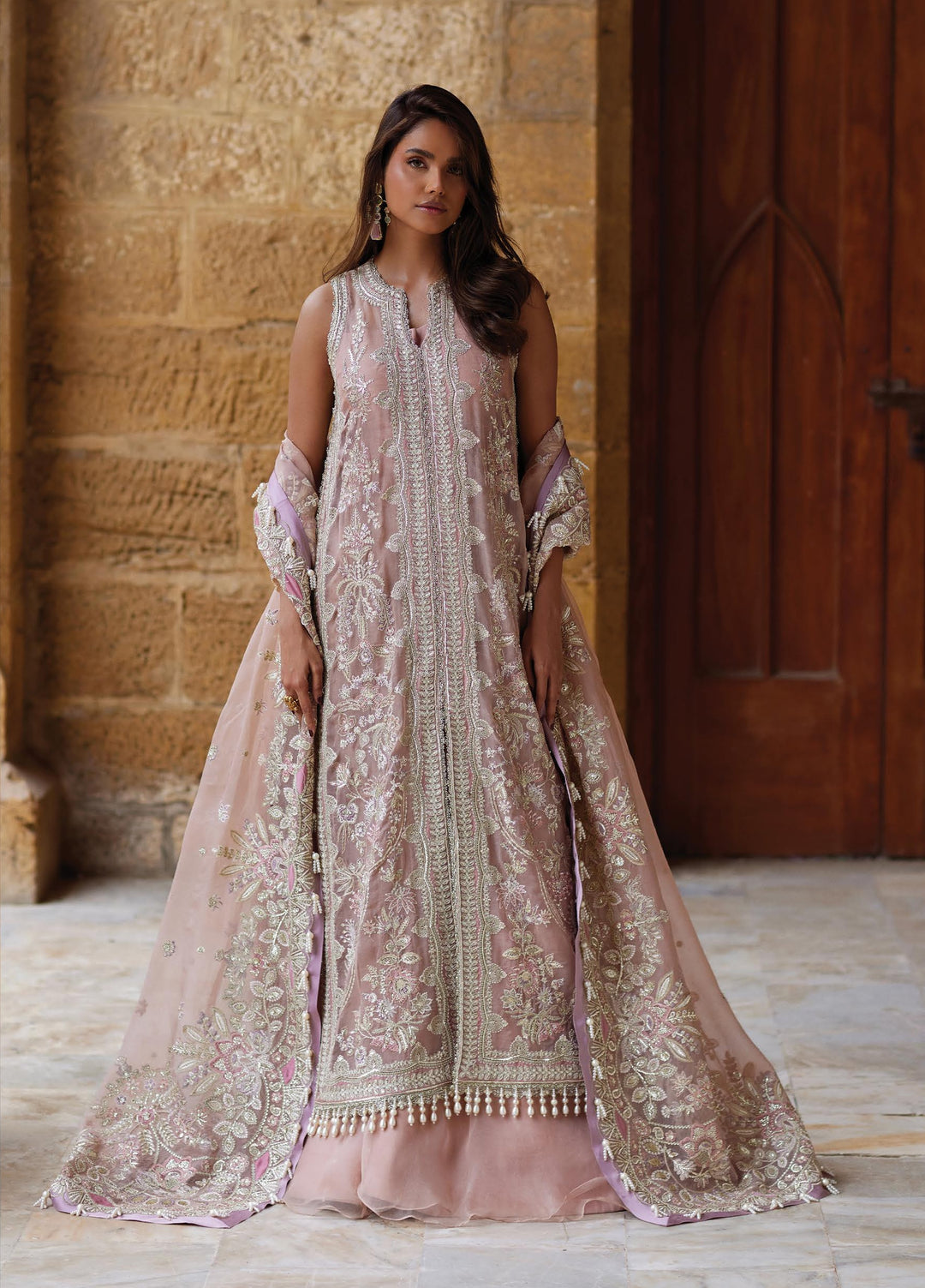 Dastangoi by Afrozeh Unstitched Embroidered Organza 3 Piece Suit AF26UDW Dastaan-E-Noor FW01212 - Wedding Collection