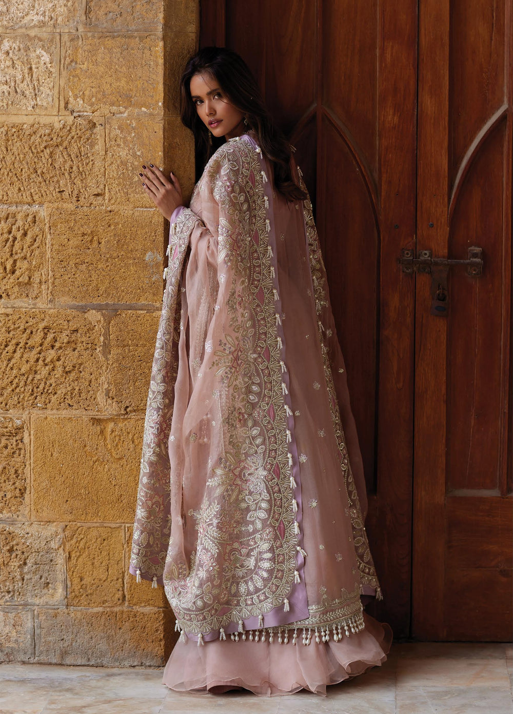 Dastangoi by Afrozeh Unstitched Embroidered Organza 3 Piece Suit AF26UDW Dastaan-E-Noor FW01212 - Wedding Collection