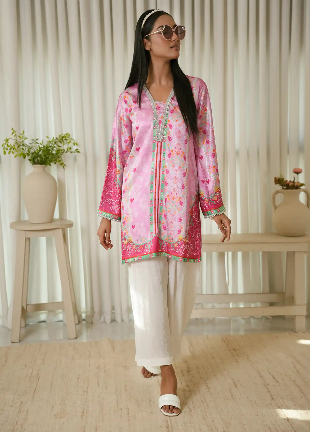 Karashe Women RTW Printed Shamooz 2 Piece Suit ROSE TINTED DAY - Festive Collection