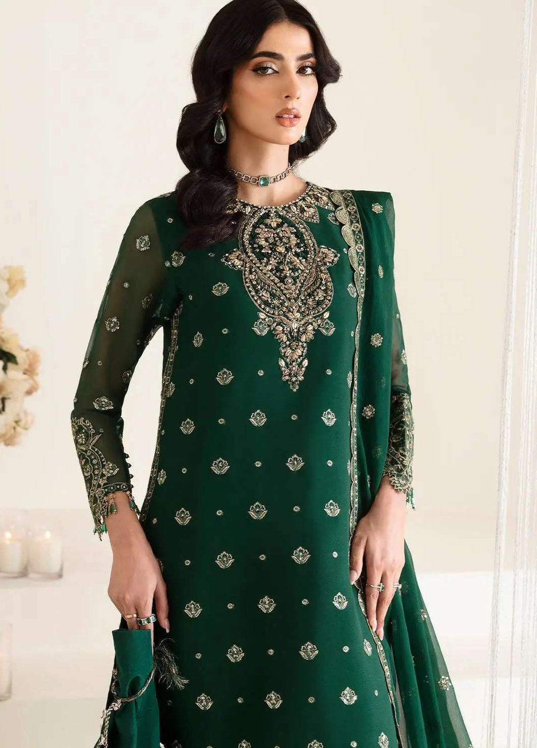 Alizeh Fashion Unstitched Embroidered Chiffon 3 Piece Suit AF26UCF AF-HM-4010-Stella - Festive Collection