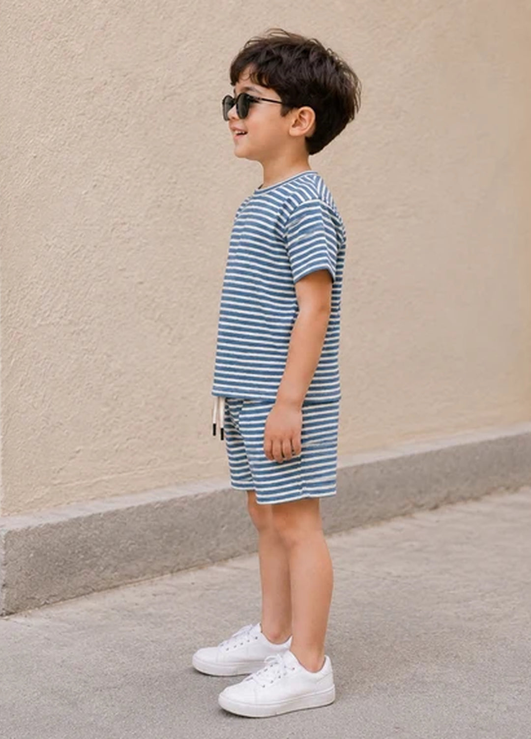 BabyCo Kids RTW Printed Cotton Co-Ord Sets Suit Sorrento Unisex Stripe Lounge - Casual Collection