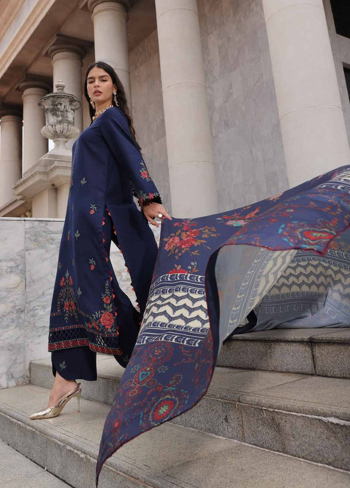 Poshima by Charizma Unstitched Embroidered Leather Peach 3 Piece Suit CHR26UPL PSW6-22 - Winter Collection