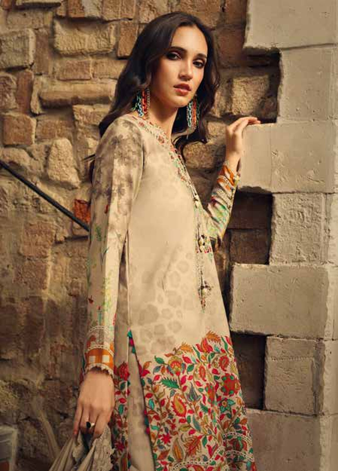 Combination by Charizma Unstitched Embroidered Linen 3 Piece Suit CHR26UCL CCW7-07 - Casual Collection