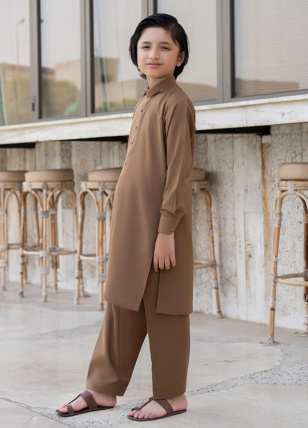 Buraq Boys RTW Solids Wash N Wear Kurta Shalwar Suit Kabeer Casual Collection