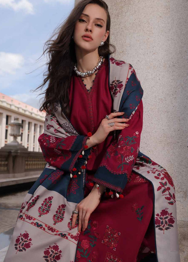 Poshima by Charizma Unstitched Embroidered Leather Peach 3 Piece Suit CHR26UPL PSW6-23 - Winter Collection