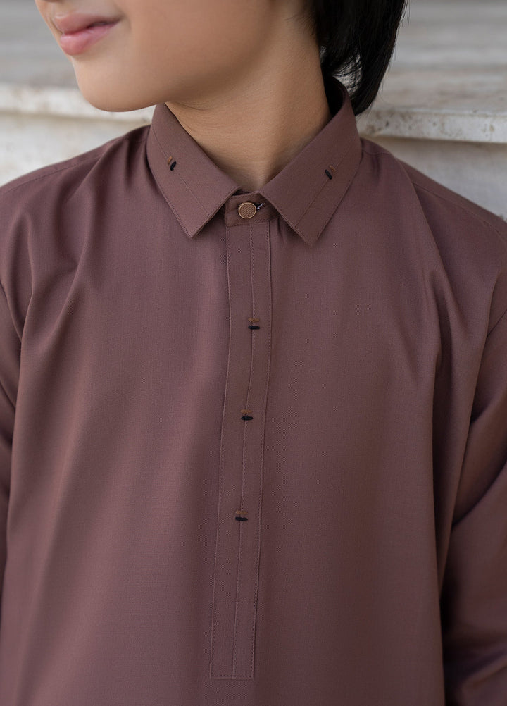 Buraq Boys RTW Solids Wash N Wear Kurta Shalwar Suit Jahangir Casual Collection