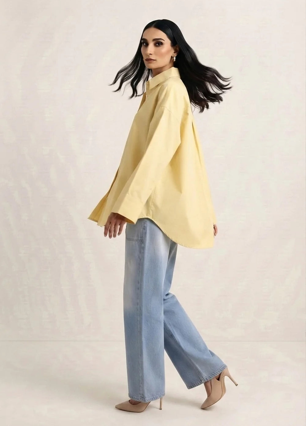Menaal Women RTW Solids Silk 1 Piece LEMON ZEST - Western Collection