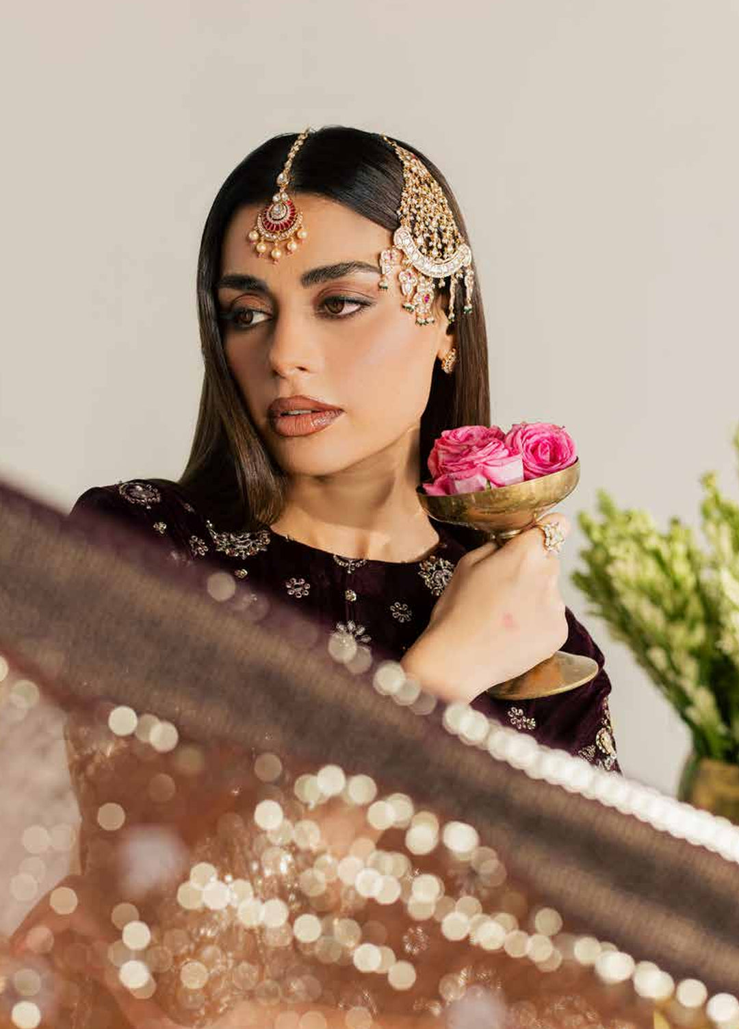Maya by Nureh Unstitched Embroidered Velvet 3 Piece Suit NU26UMV NW-134 - Wedding Collection