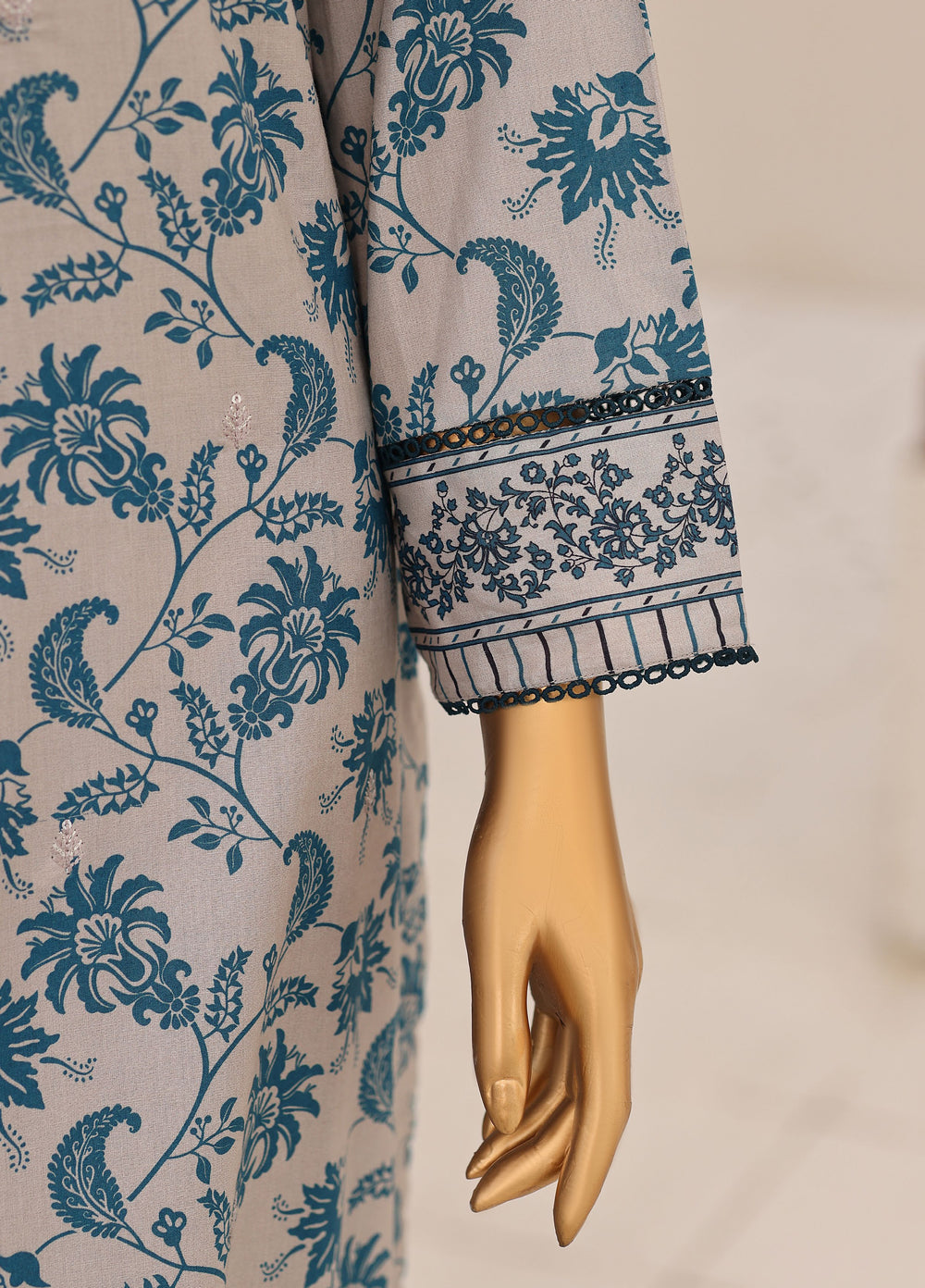 Identic by HZ Textiles Unstitched Embroidered Cotton 3 Piece Suit HZ26UCI PDW 3329-A - Casual Collection