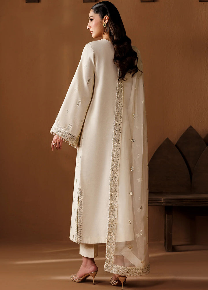 Chantelle by Baroque Unstitched Embroidered Raw Silk 3 Piece Suit UF-4434 - Festive Collection