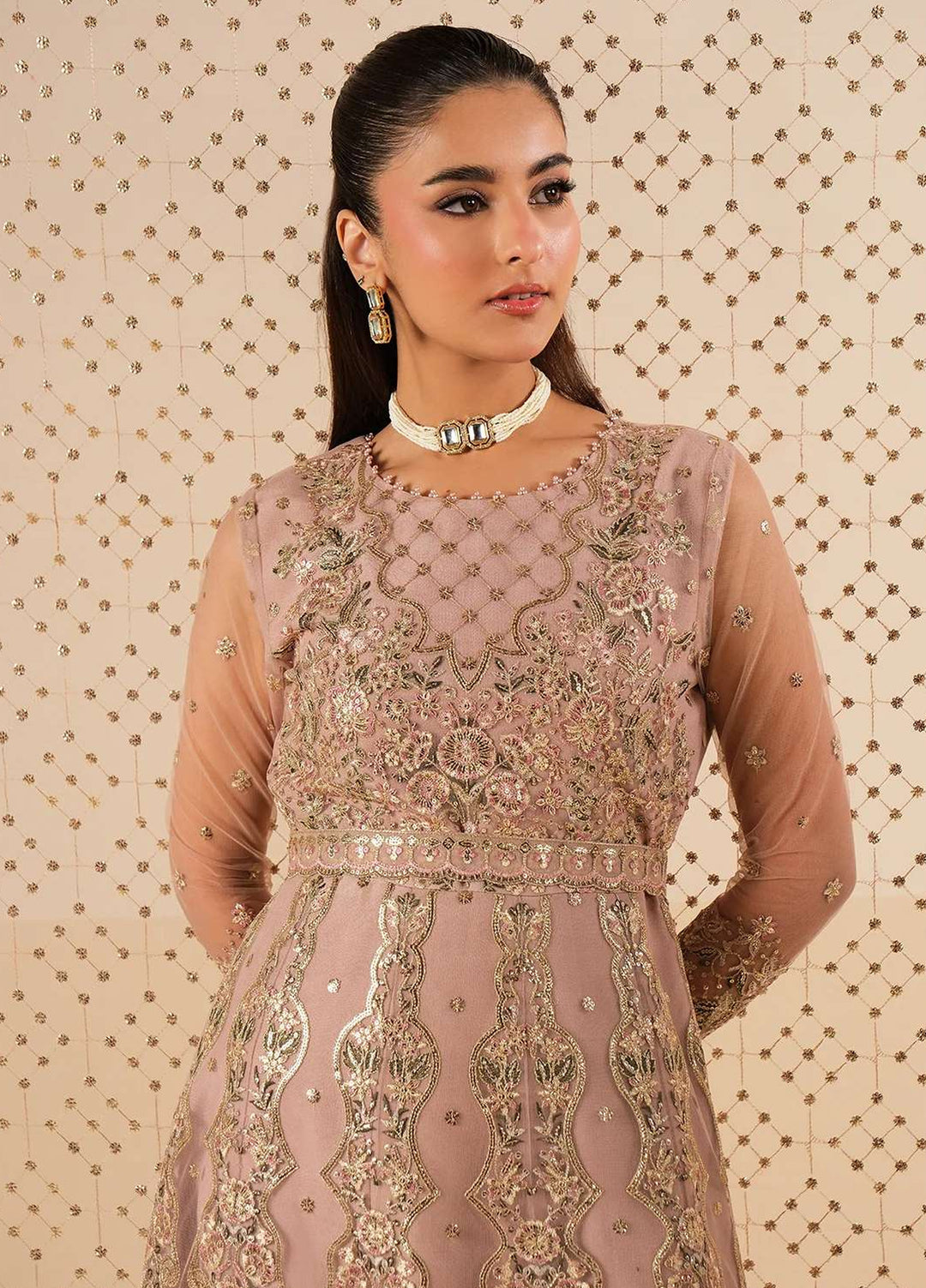 Alizeh Fashion Unstitched Embroidered Chiffon 3 Piece Suit AF26UCF AF-NT-2256-Roshni - Festive Collection