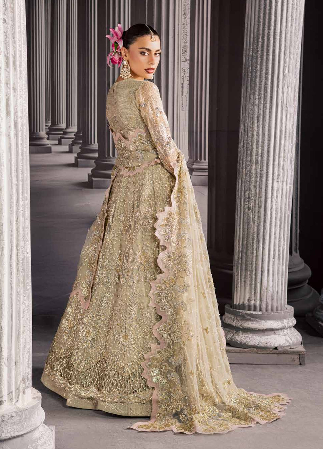 Muse Formal by Nureh Unstitched Embroidered Net 3 Piece Suit NU26UMF NFM-03 - Wedding Collection