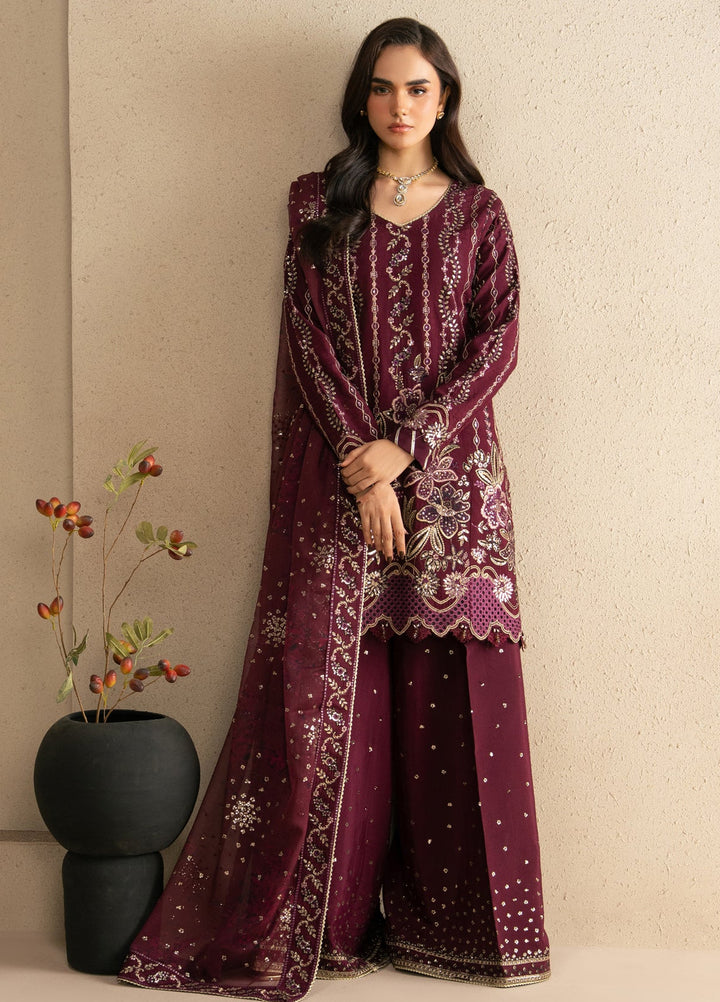 Xenia Formals Unstitched Embroidered Raw Silk 3 Piece Suit XF-1220 ARI - Festive Collection