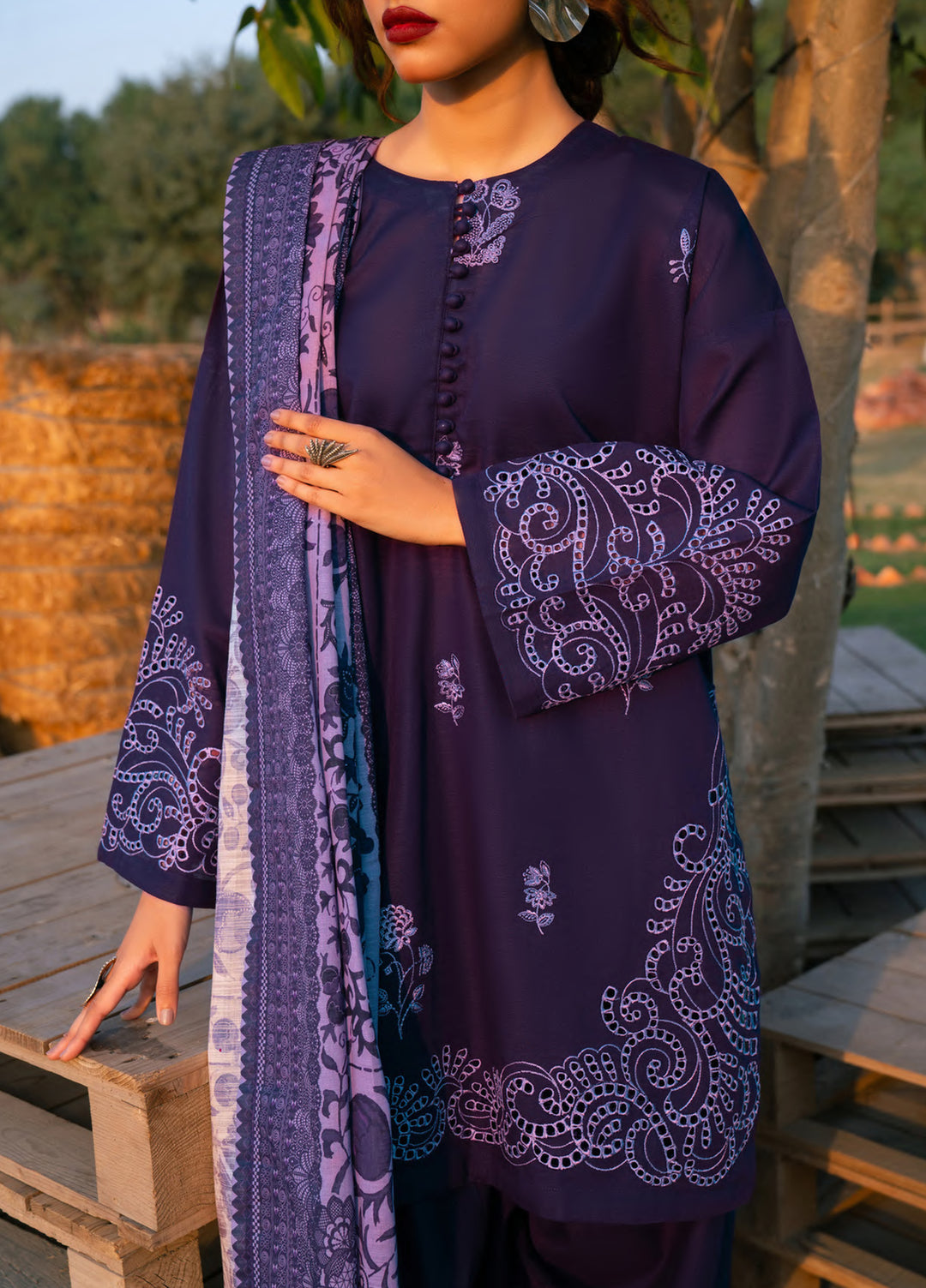 Manzil by Rashid Textiles Unstitched Embroidered Khaddar 3 Piece Suit RT26UKM D-1034 - Winter Collection