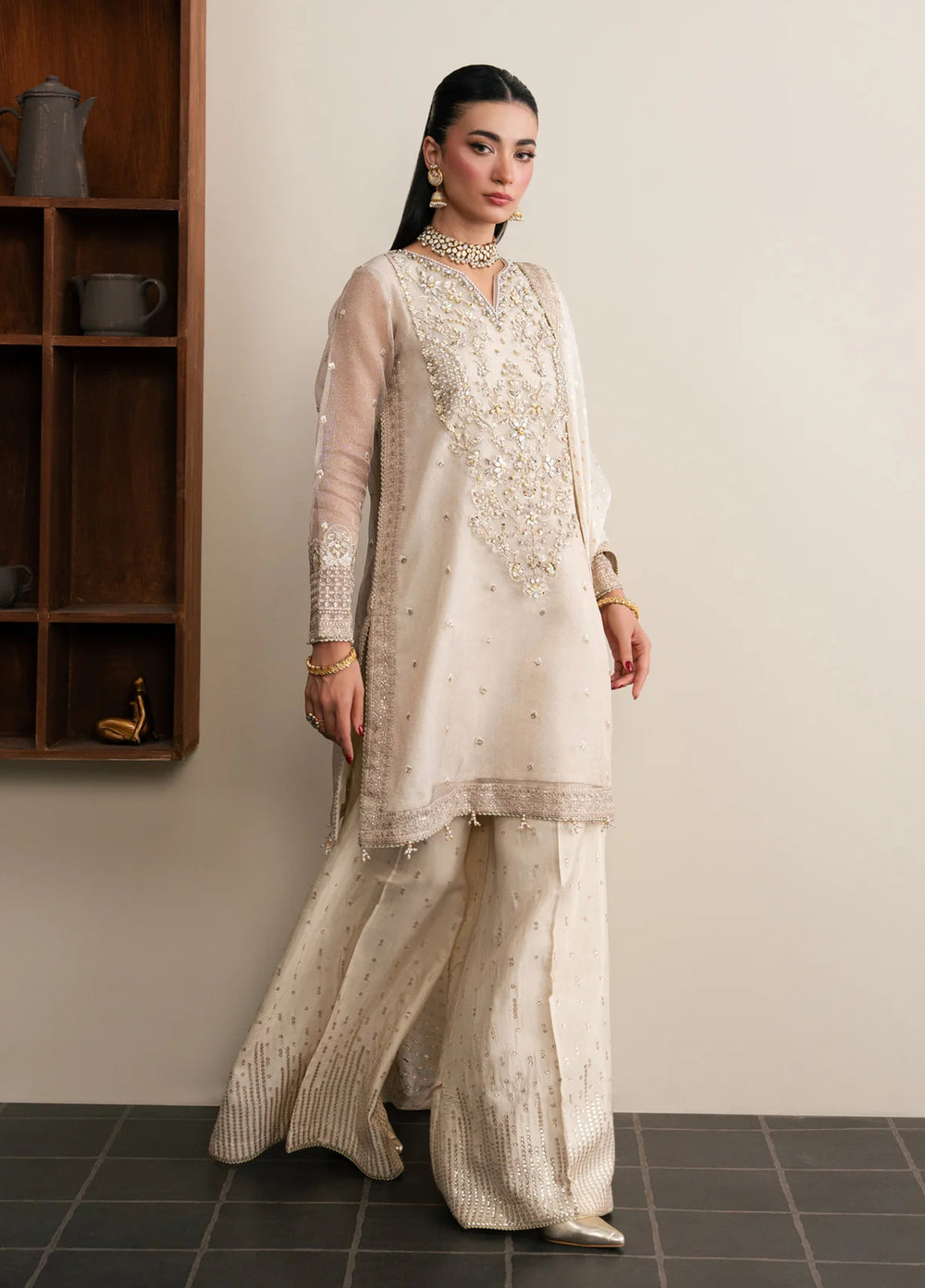 Xenia Formals Unstitched Embroidered Organza 3 Piece Suit D-01 Royale - Festive Collection