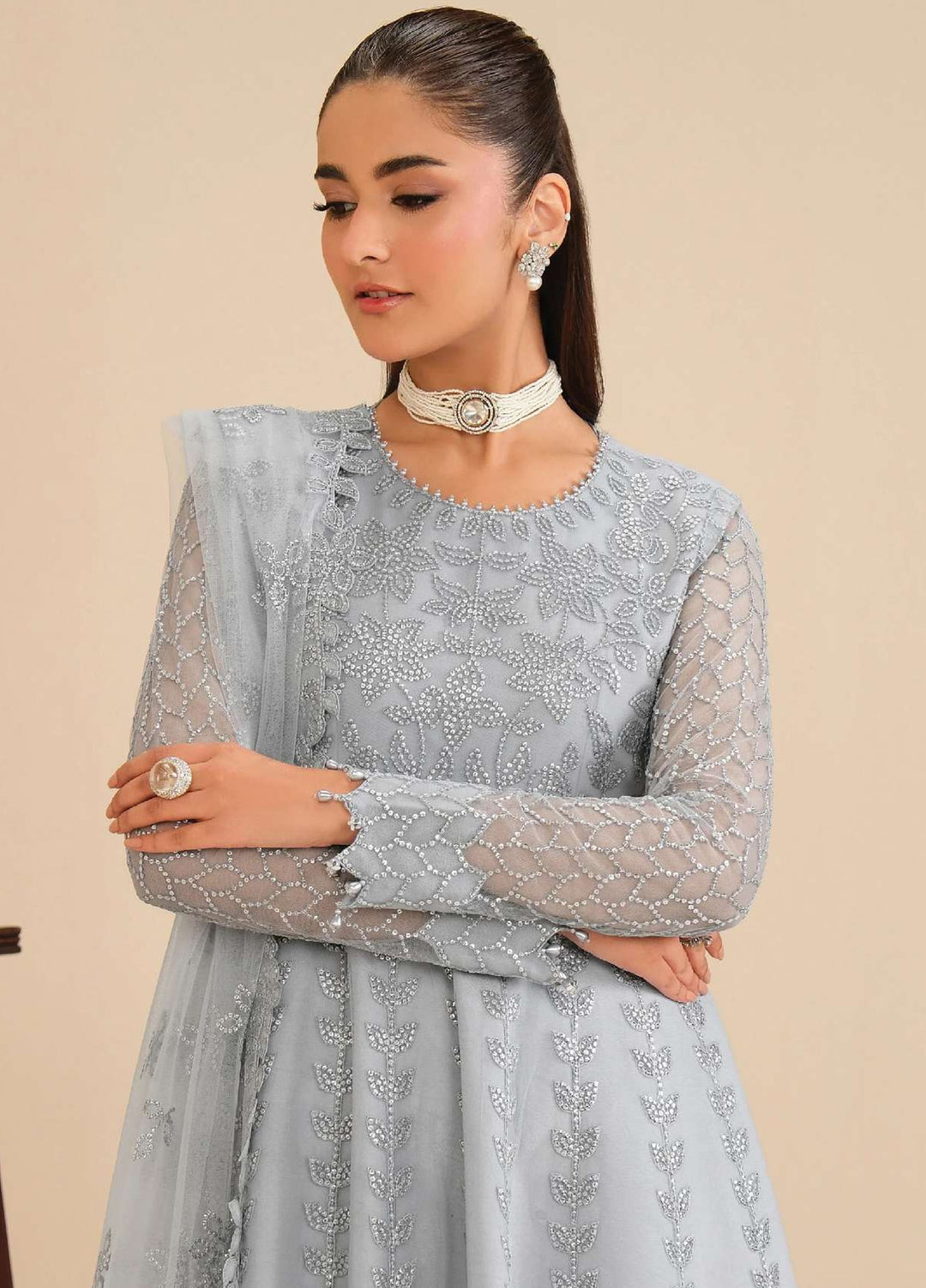 Alizeh Fashion Unstitched Embroidered Chiffon 3 Piece Suit AF26UCF AF-NT-2259-Shama - Festive Collection