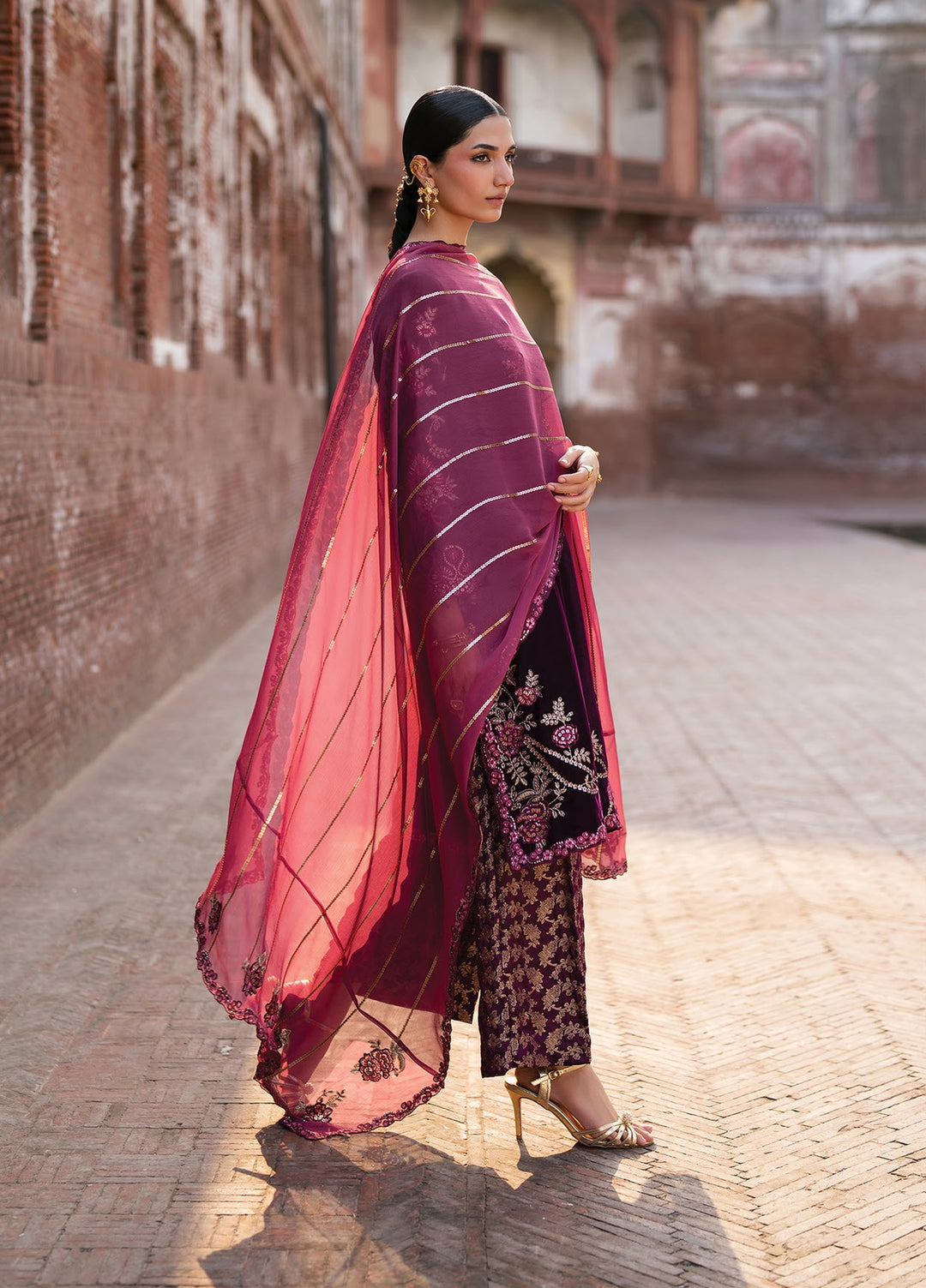 Mor by Xenia Formals Unstitched Embroidered Velvet 3 Piece Suit XE26UMV 04 Ubrud - Festive Collection