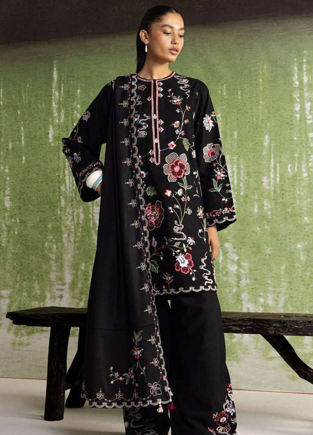 Coco by Zara Shahjahan Unstitched Khaddar 3 Piece Suit CZS26UKW NAIRANG 8A - Winter Collection