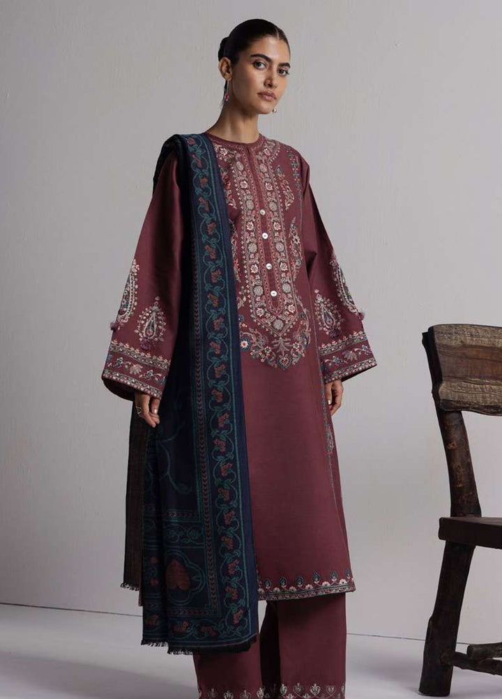 Coco by Zara Shahjahan Unstitched Khaddar 3 Piece Suit CZS26UKW SARD 1A - Winter Collection