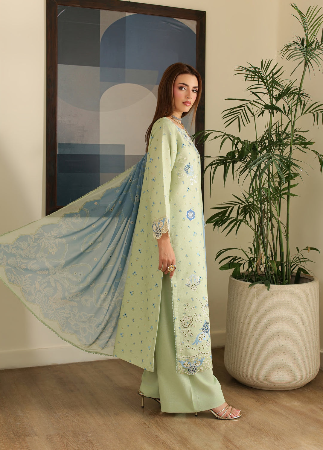 Sahl by Rashid Textiles Unstitched Embroidered Lawn Karandi 3 Piece Suit RT26USLK D-3914 - Casual Collection