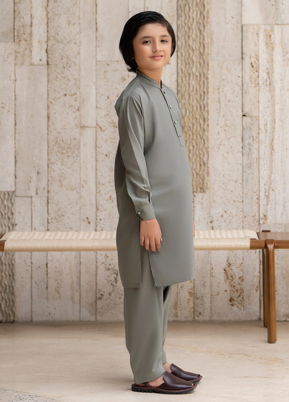 Buraq Boys RTW Solids Wash N Wear Kurta Shalwar Suit Zauq Casual Collection