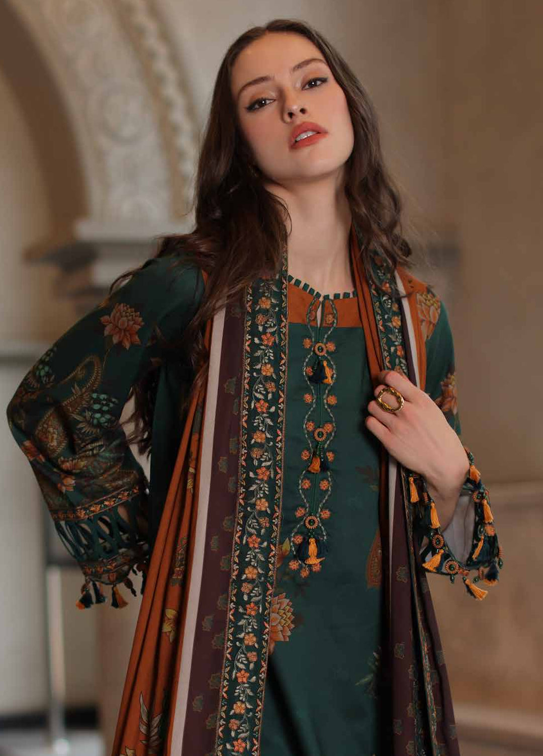 Aniiq by Charizma Unstitched Embroidered Linen 3 Piece Suit CHR26UAL ANW7-16 - Casual Collection