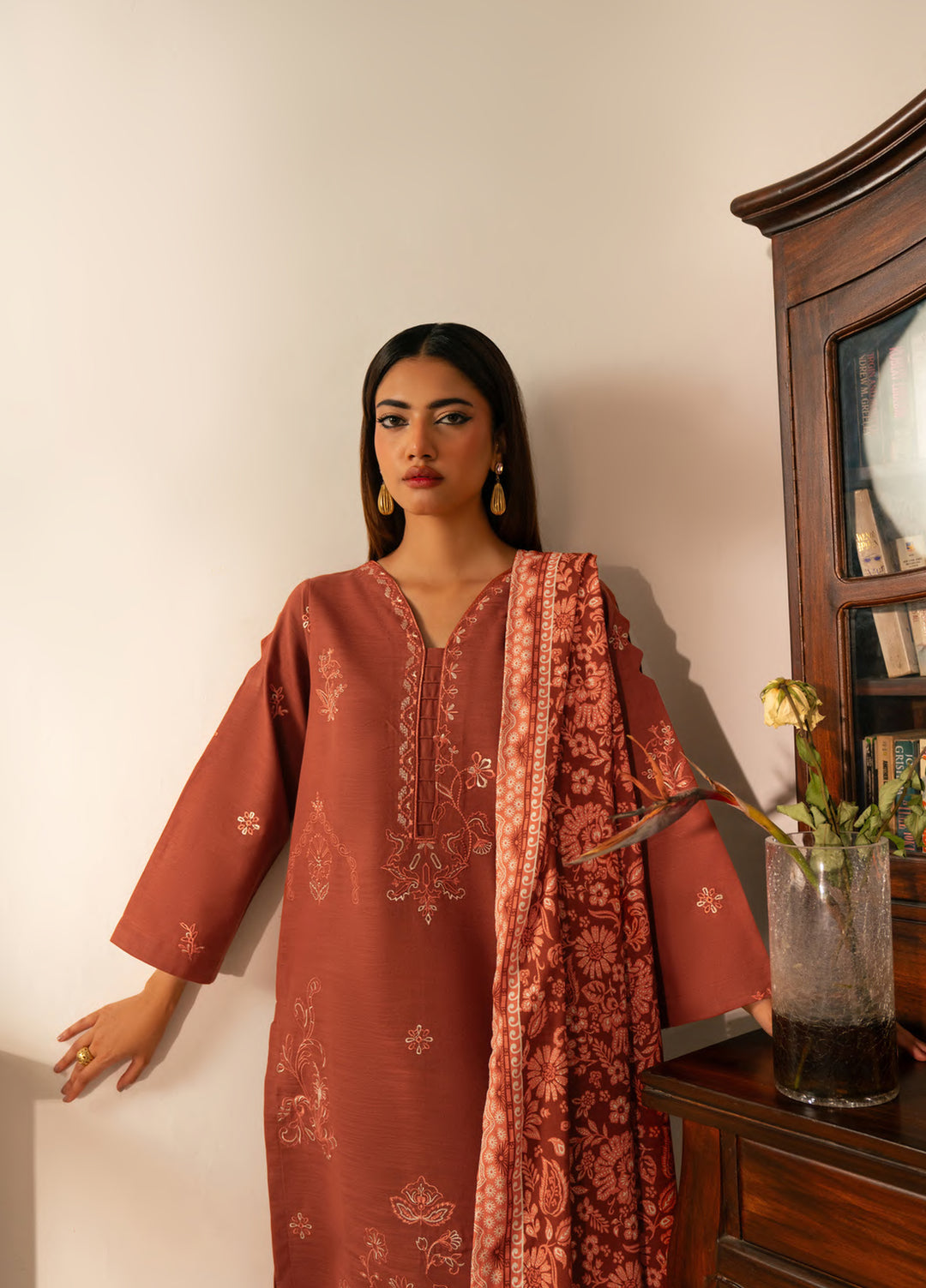 Manzil by Rashid Textiles Unstitched Embroidered Khaddar 3 Piece Suit RT26UKM D-1035 - Winter Collection