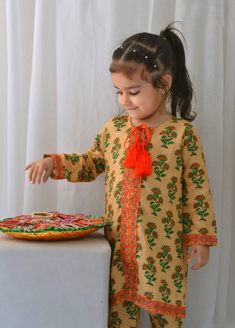 Khanak Girls RTW Embroidered Cotton 2 Piece Suit KST-65 - Casual Collection