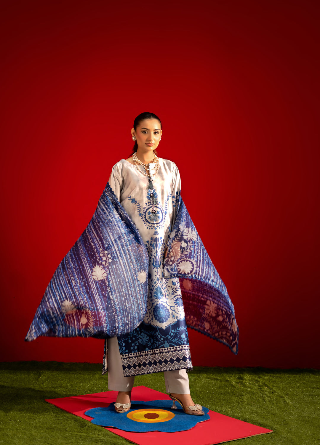 Marine by Rashid Textiles Unstitched Printed Luxury Silk 3 Piece Suit RT26USM D-3909 - Winter Collection