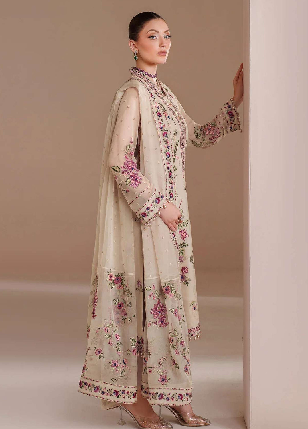 Alizeh Fashion Unstitched Embroidered Chiffon 3 Piece Suit AF26UCF AF-BDHG-5041-Victoria - Festive Collection
