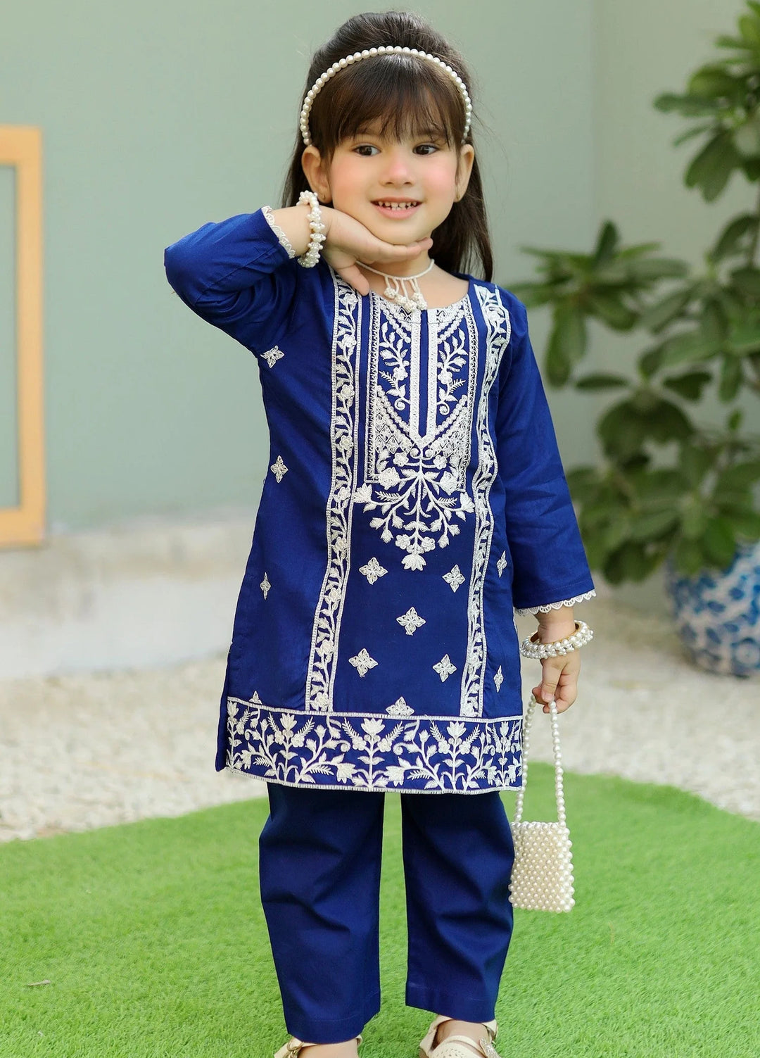 Khanak Girls RTW Embroidered Cotton 2 Piece Suit KST-78 - Casual Collection