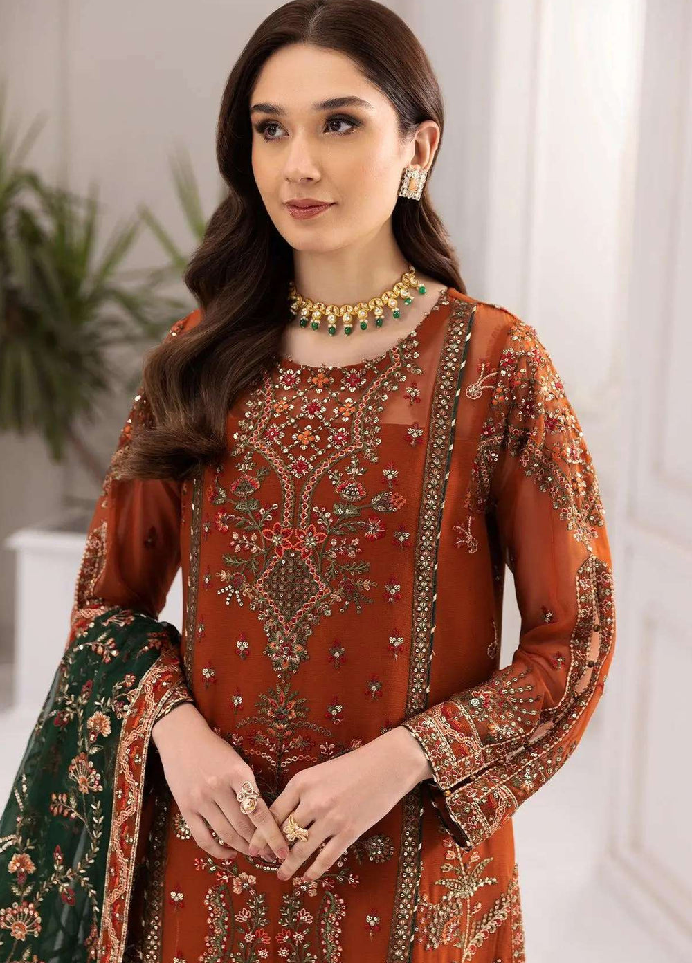 Alizeh Fashion Unstitched Embroidered Chiffon 3 Piece Suit AF26UCF AF-CH-2140-Aarmish - Festive Collection