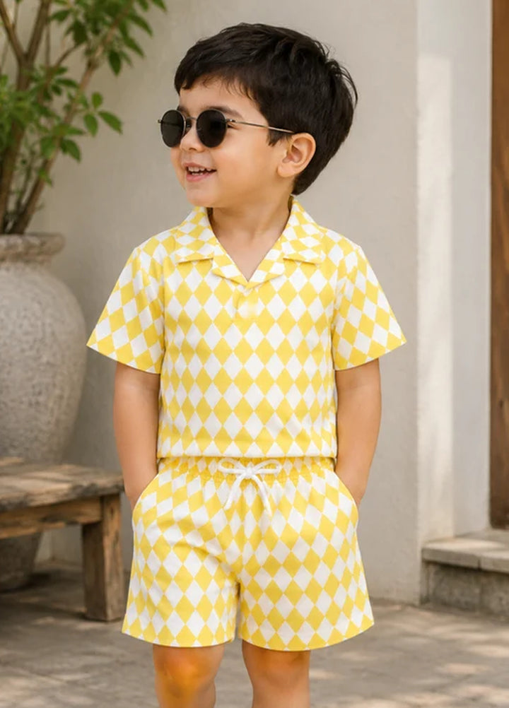 BabyCo Kids RTW Printed Cotton Co-Ord Sets Suit Lemon Sorbet Unisex - Casual Collection