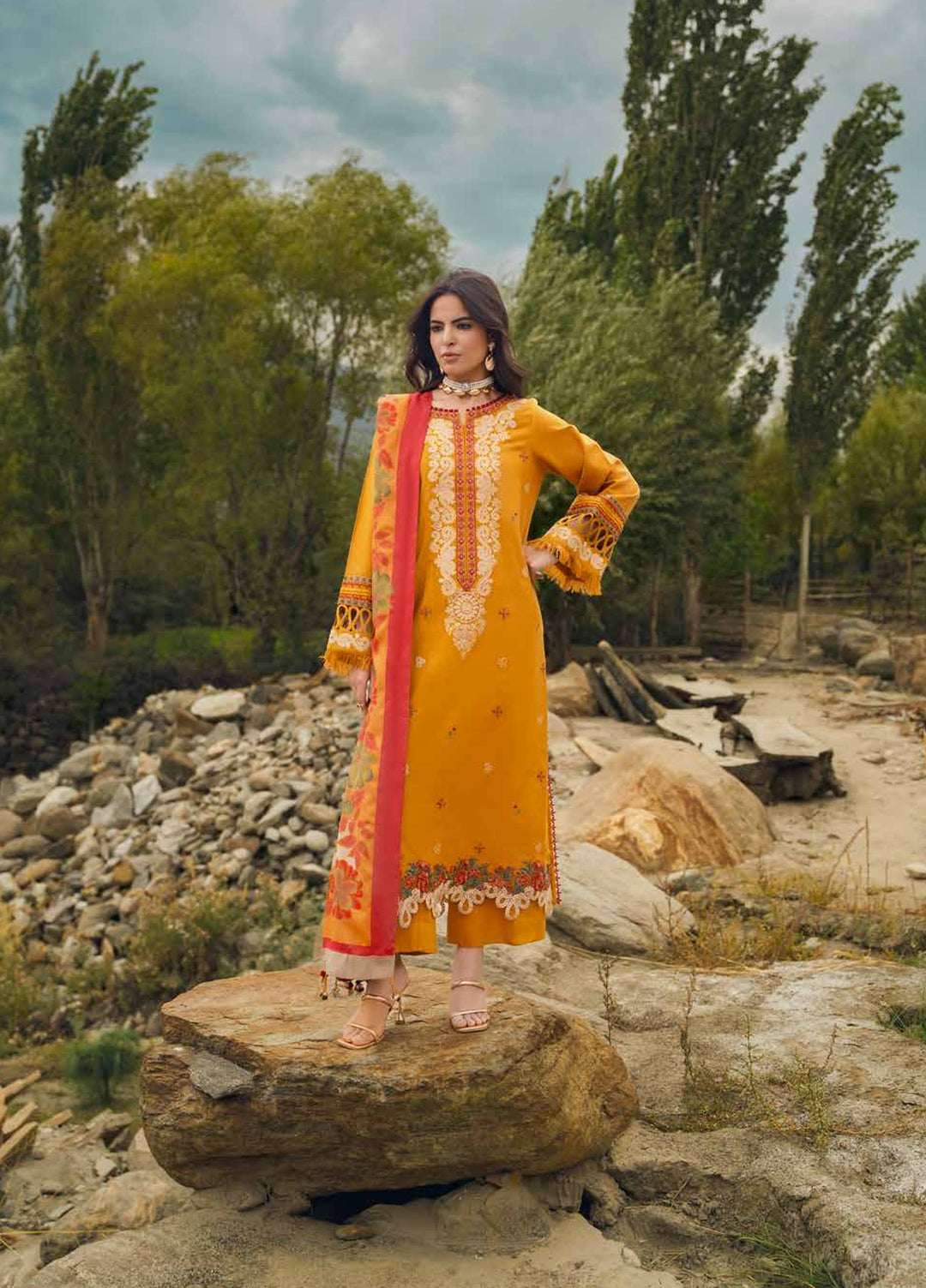 Poshima by Charizma Unstitched Peach Leather 3 Piece Suit CHR26UPP PSW6-16 - Casual Collection