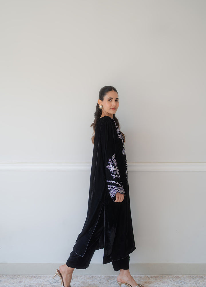 Atelier Velours by Rashid Textiles RTW Embroidered Velvet 3 Piece Suit RT26RAV Noir - Festive Collection