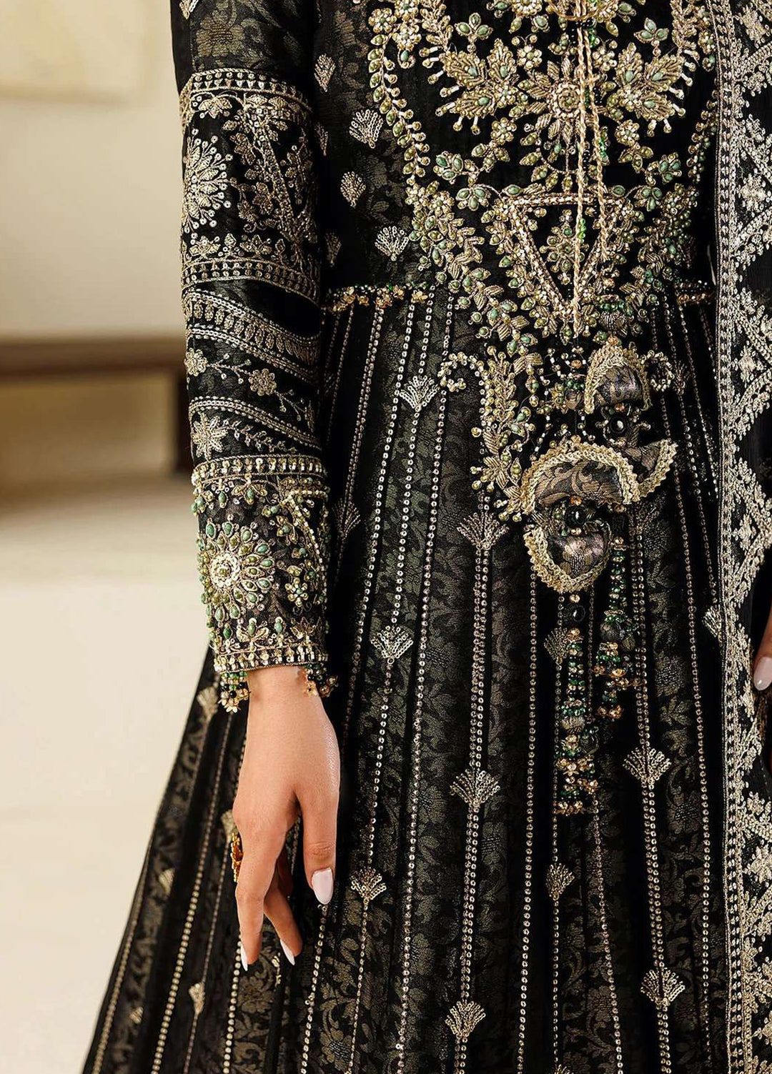 Alizeh Fashion Unstitched Embroidered Chiffon 3 Piece Suit AF26UCF AF-BHM-4073-Blanc - Festive Collection